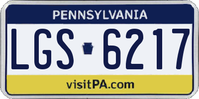 PA license plate LGS6217