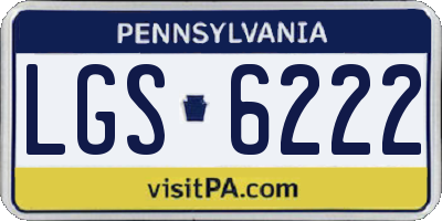 PA license plate LGS6222