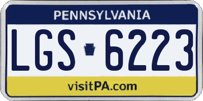 PA license plate LGS6223