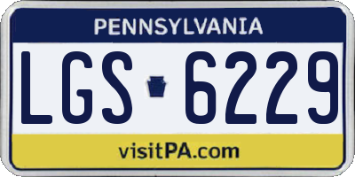 PA license plate LGS6229