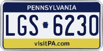 PA license plate LGS6230