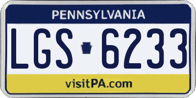 PA license plate LGS6233