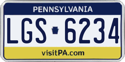 PA license plate LGS6234