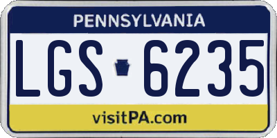 PA license plate LGS6235
