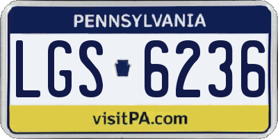 PA license plate LGS6236