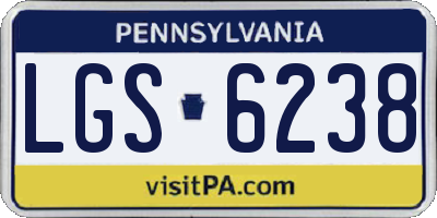 PA license plate LGS6238