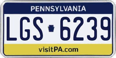 PA license plate LGS6239