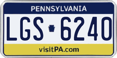 PA license plate LGS6240