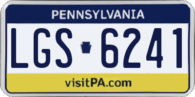 PA license plate LGS6241
