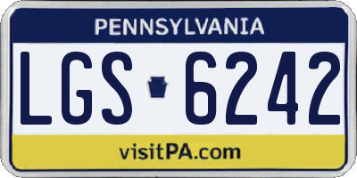 PA license plate LGS6242