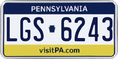 PA license plate LGS6243