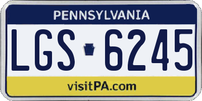PA license plate LGS6245