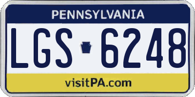 PA license plate LGS6248