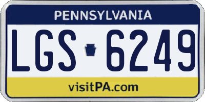 PA license plate LGS6249