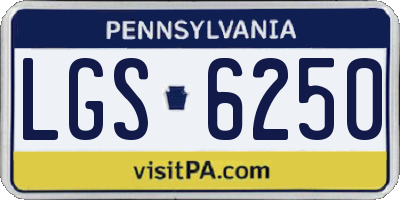 PA license plate LGS6250