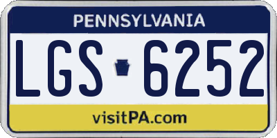 PA license plate LGS6252