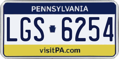 PA license plate LGS6254