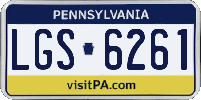 PA license plate LGS6261