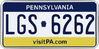 PA license plate LGS6262