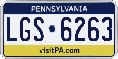 PA license plate LGS6263