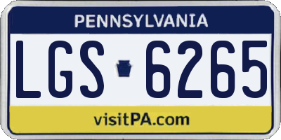 PA license plate LGS6265