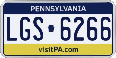 PA license plate LGS6266