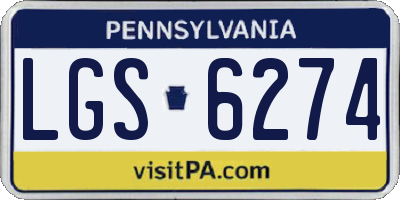 PA license plate LGS6274