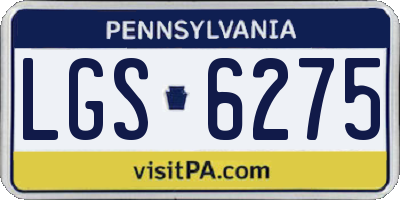 PA license plate LGS6275