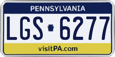 PA license plate LGS6277