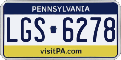 PA license plate LGS6278
