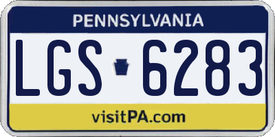 PA license plate LGS6283
