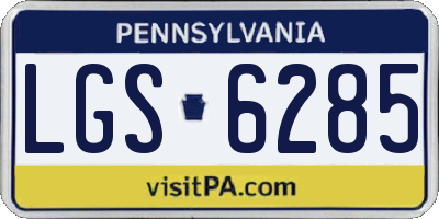PA license plate LGS6285