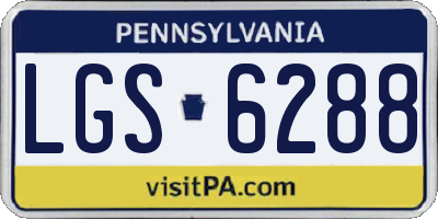 PA license plate LGS6288