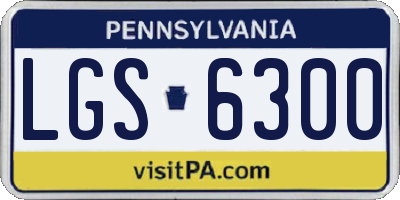 PA license plate LGS6300
