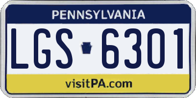 PA license plate LGS6301