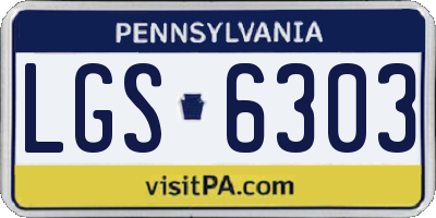 PA license plate LGS6303
