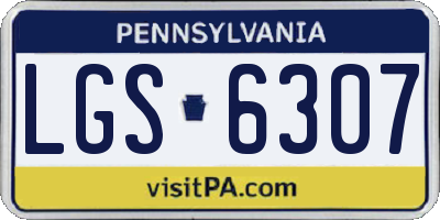 PA license plate LGS6307