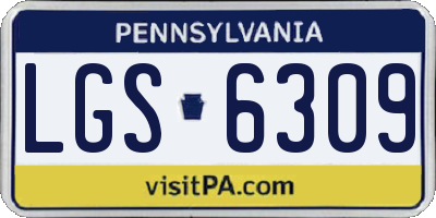 PA license plate LGS6309