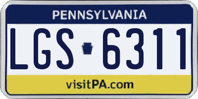 PA license plate LGS6311