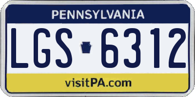 PA license plate LGS6312