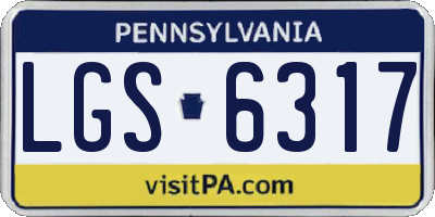 PA license plate LGS6317