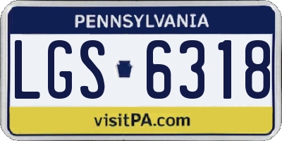 PA license plate LGS6318