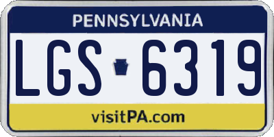 PA license plate LGS6319