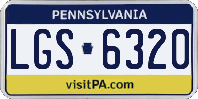 PA license plate LGS6320