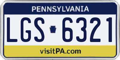 PA license plate LGS6321