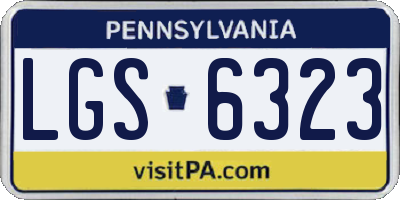 PA license plate LGS6323
