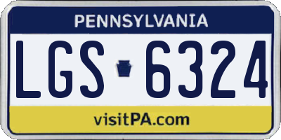 PA license plate LGS6324