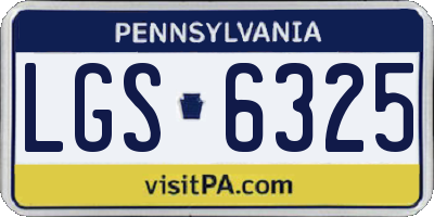 PA license plate LGS6325