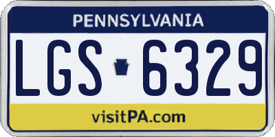 PA license plate LGS6329