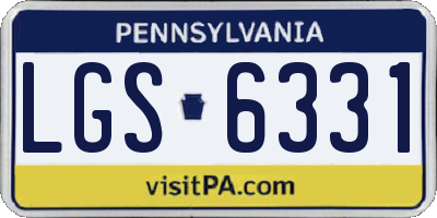 PA license plate LGS6331